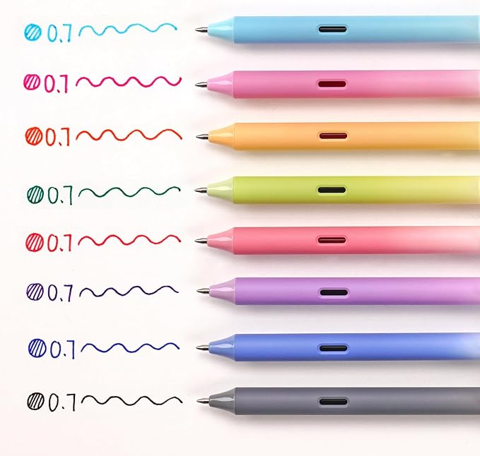 WRITECH Fine Point Gel Pens: 8ct Multi Colored 0.7mm Medium Point Retractable - Image 2