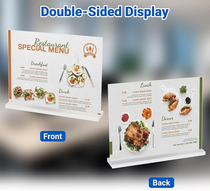 3 Pack Acrylic Sign Holder 11 x 8.5 Horizontal, Double-Sided Clear Sign Holder - Image 5