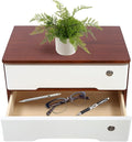 Lockable Desk Organizer Wooden Desktop Drawers Office Flat Files Storage Box by Unknown