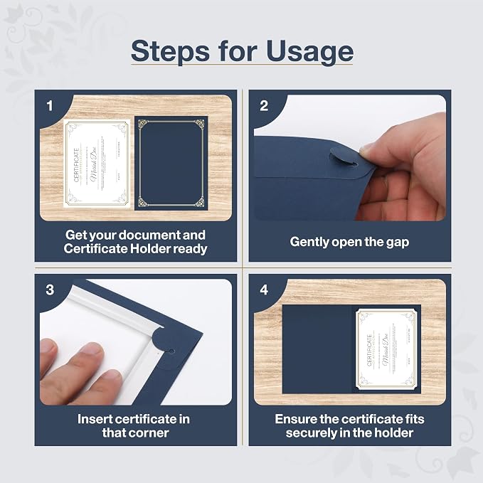 BELLE KR® Blue Certificate Folders 8.5 x 11, Documents and Diplomas - Image 5