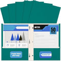 Better Office Products Teal Paper 2 Pocket Folders by BetterOfficeProducts