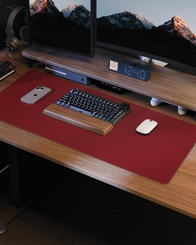 Leather Desk Protector, Non-Slip PU Laptop Blotter, Waterproof Writing Pad - Image 7