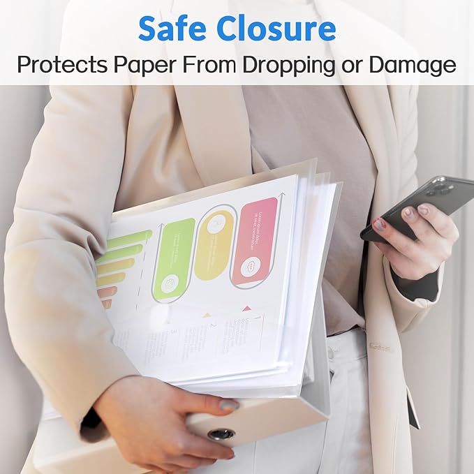 Sooez 10 Pack Plastic Envelopes File Folders, Rainforced Clear Folder Important - Image 5