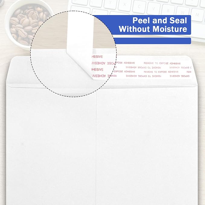 100 Pack 10x13 White Catalog Envelopes Self Seal, Goefun 100GSM Paper White - Image 2