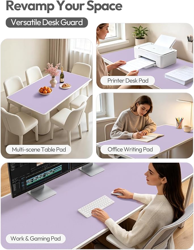 YSAGi Leather Desk Pad Protector, Office Desk Mat, Large Mouse Pad, Non-Slip PU - Image 7