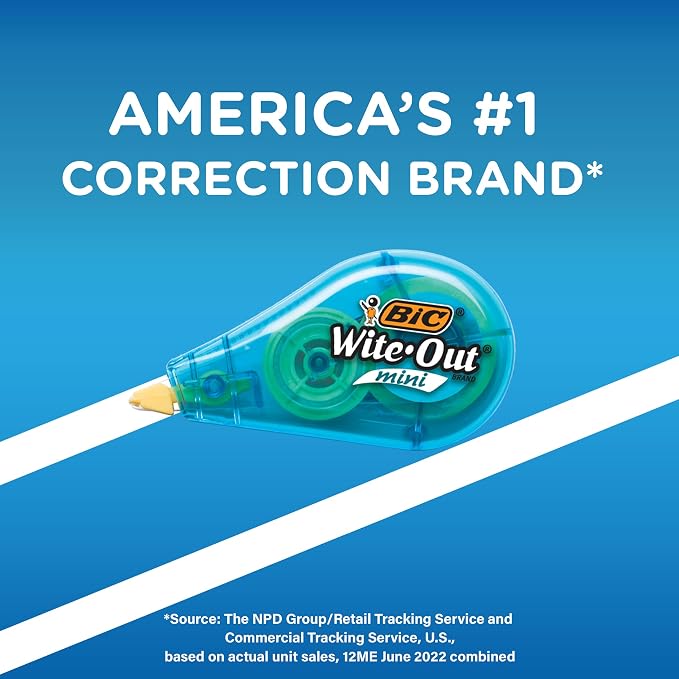 BIC Wite-Out Brand Mini Correction Tape, 16.4 Feet, Compact Tape Office or - Image 5