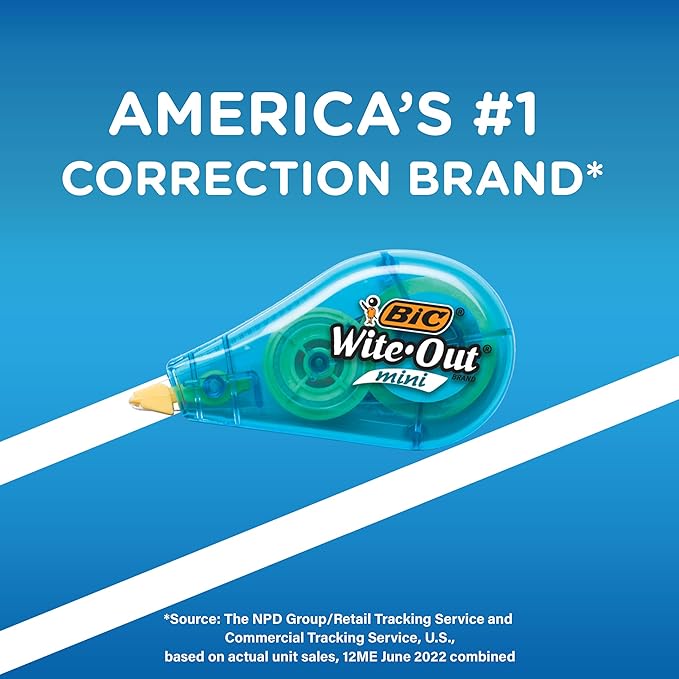 BIC Wite-Out Mini Correction Tape, No Dry Time, Long Lasting - Image 4