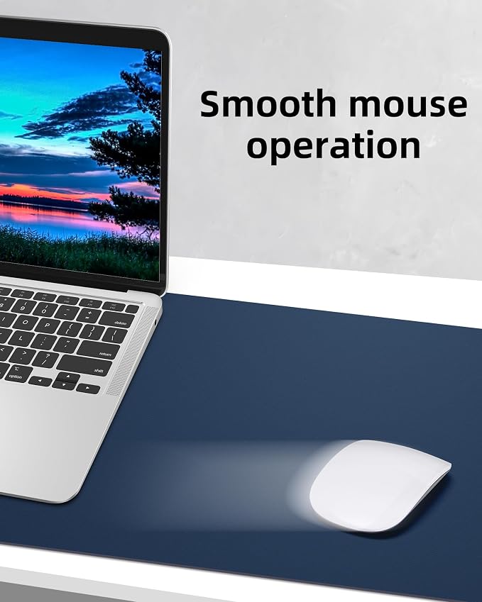 Large Desk Mat, Large Mouse Pad, Office Desk Mat, Non-Slip PU Leather Desk - Image 5
