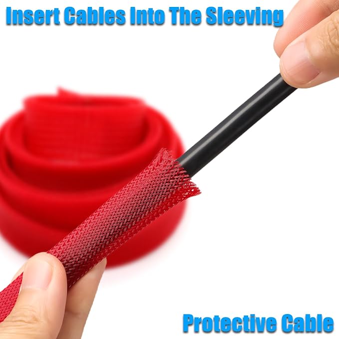 25ft PET Expandable Braided Cable Sleeve 1.2 inch Pet Braided Cable Sleeve - Image 4