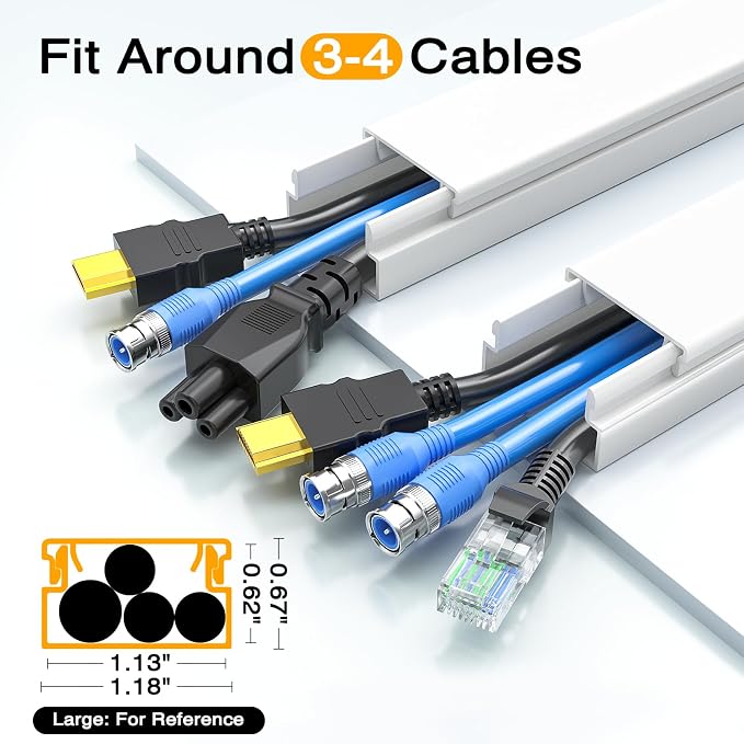 Delamu 157in Cord Hider Wall, TV Cable Hider Cord Covers - Image 3