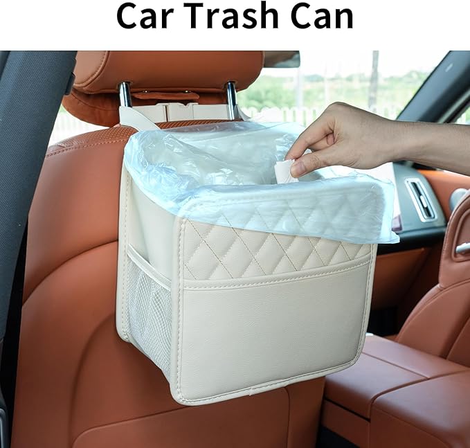 FrgKbTm Car Seat Back Hanging Bag Car Document Holder Multi-Pocket Bottle Bag - Image 4