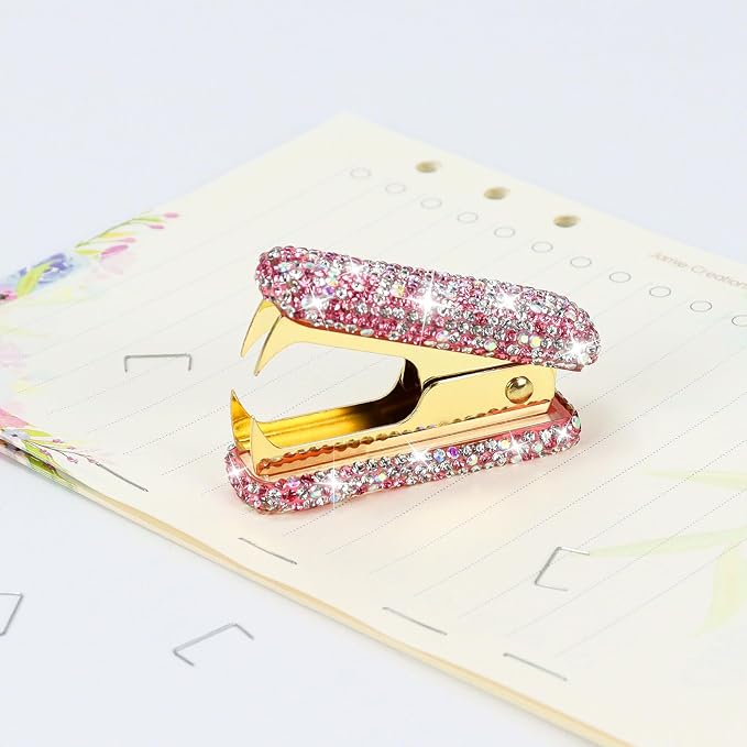 Pink Bling Rhinestone Staple Remover, Cute Crystal Thumb Tack Puller - Image 7