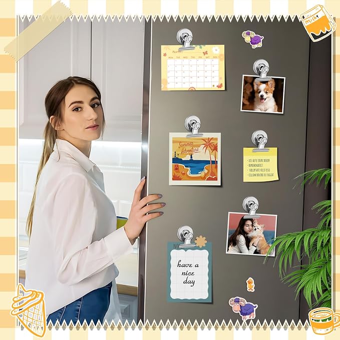 Grtard 12 Pack Magnetic Clips, Fridge Magnets Refrigerator Magnets, Strong - Image 3