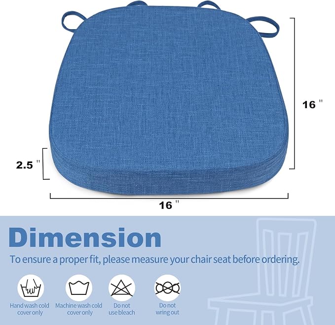 BUYUE Thickened 2.5" Dining Chair Cushions Set of 4, U-Shape High Density Foam - Image 3