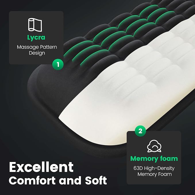MEKASS Keyboard Wrist Rest for 60% Compact Keyboard, Ergonomic Soft Memory Foam - Image 2