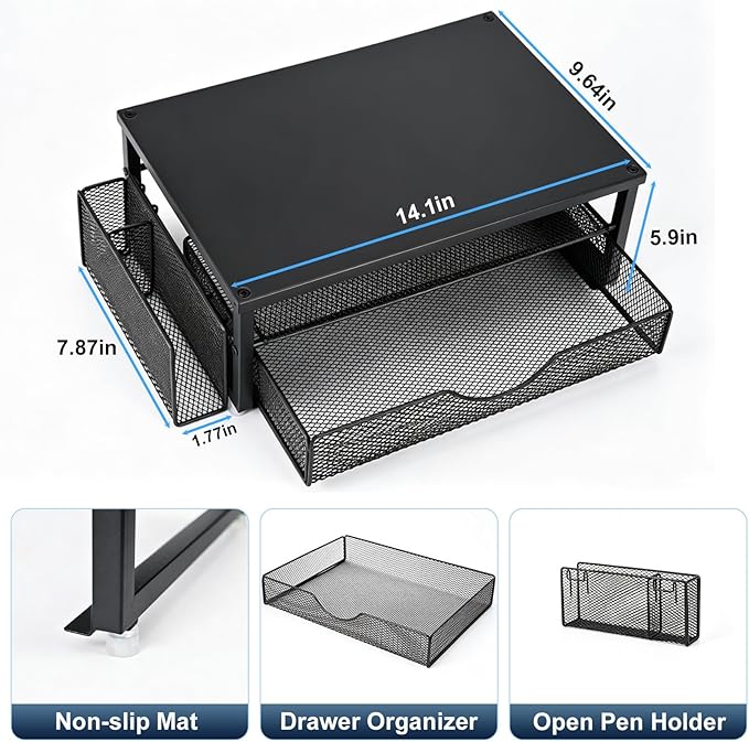 Spacrea Desk Organizer and Accessories, Computer Monitor Stand Riser - Image 5