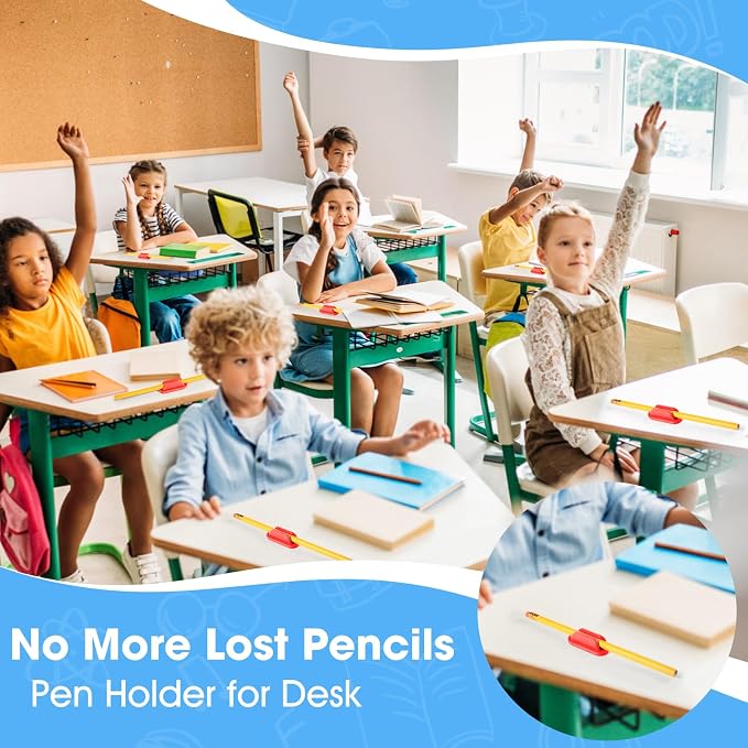 VZZNN 20 PCS Adhesive Pencil Holders, Silicone Marker Organizer - Image 3