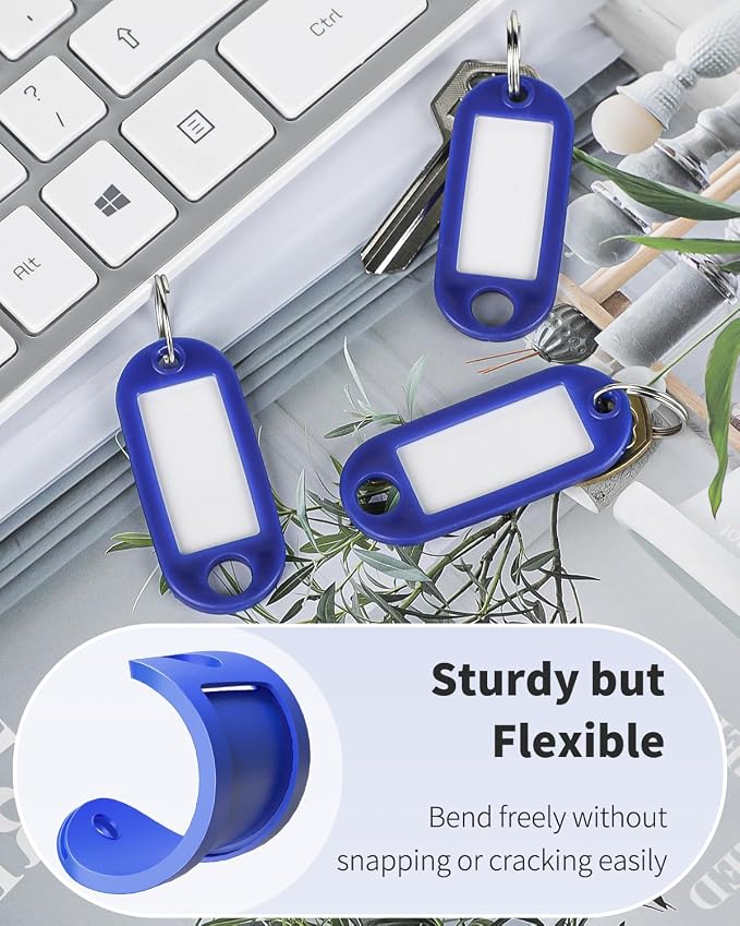 Uniclife 40 Pieces Key Tags 2 Inch Soft Plastic Key Chain Tags - Image 2