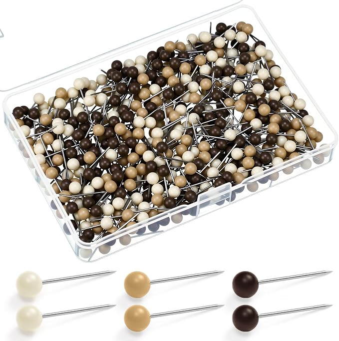 WILLBOND 500 Pack Map Push Pins Map Tacks Small Round Head Push Pins Thumb Tacks by Willbond+Technology+Limited