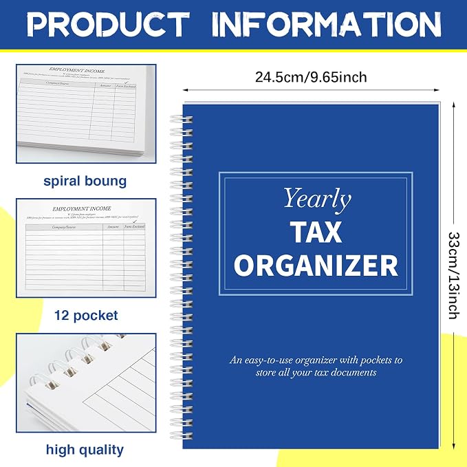 Faccito 2 Pack 2026 2027 Yearly Tax Organizer 13" x 9.7" Tax Record Organizer - Image 2