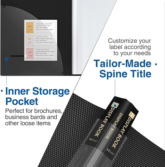 4 Pack Binder with Plastic Sleeves 30-Pocket, Displays 60 Pages, Sooez 8.5x11 - Image 3