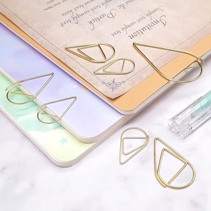 DEEDYGO 60 PCS Gold Paper Clips Teardrop Paperclips, 2 Inch/50 mm | Stainless - Image 5
