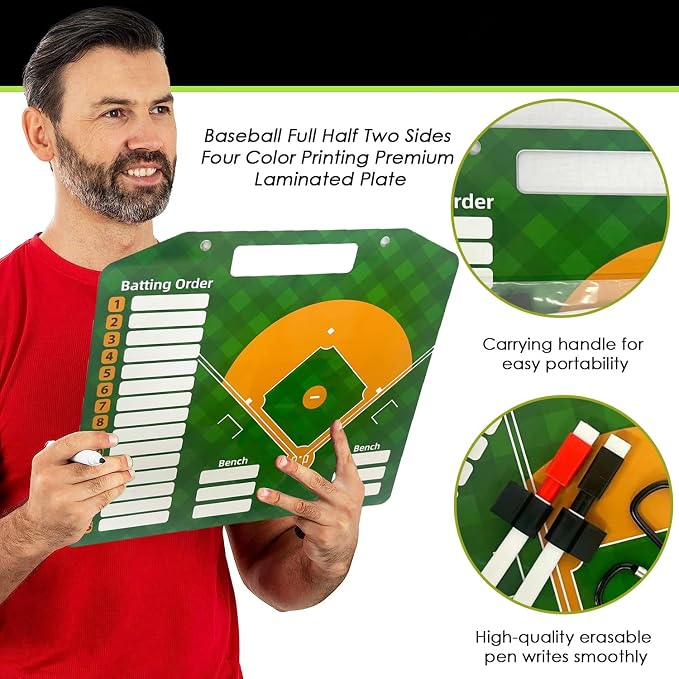 Magnetic Baseball Lineup Board | Baseball Dry Erase Coaching Broad | Softball - Image 7