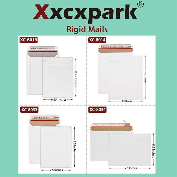 Xxcxpark 25 Pack Rigid Mailers 9.25 x 11.75 inches, Self Seal Photo Document - Image 8