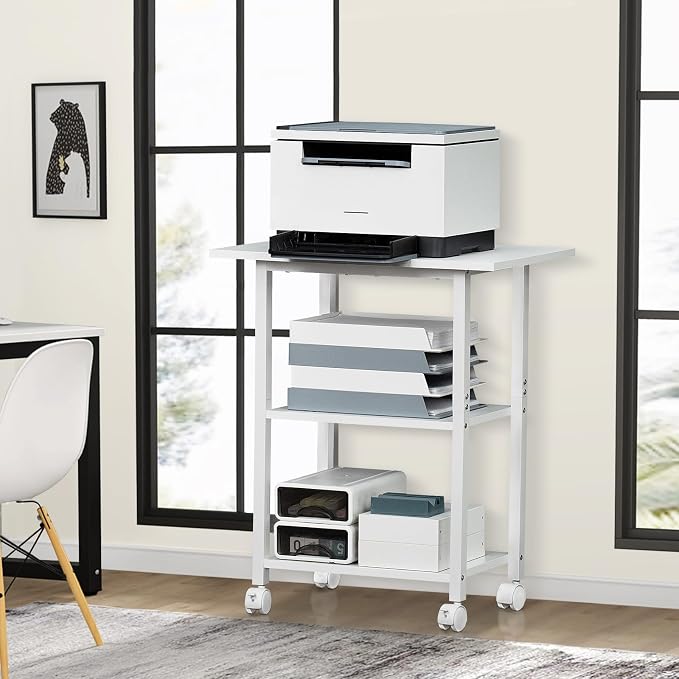 Lerliuo 3-Tier Printer Stand, Industrial Mobile Printer Table - Image 7