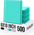 Fuxury Teal Bubble Mailers 6x10 Inch, 500 Pack, Usable Size 6x9, Self Seal by Fuxury