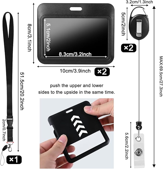 Pink Horizontal ID Badge Holder - Image 2