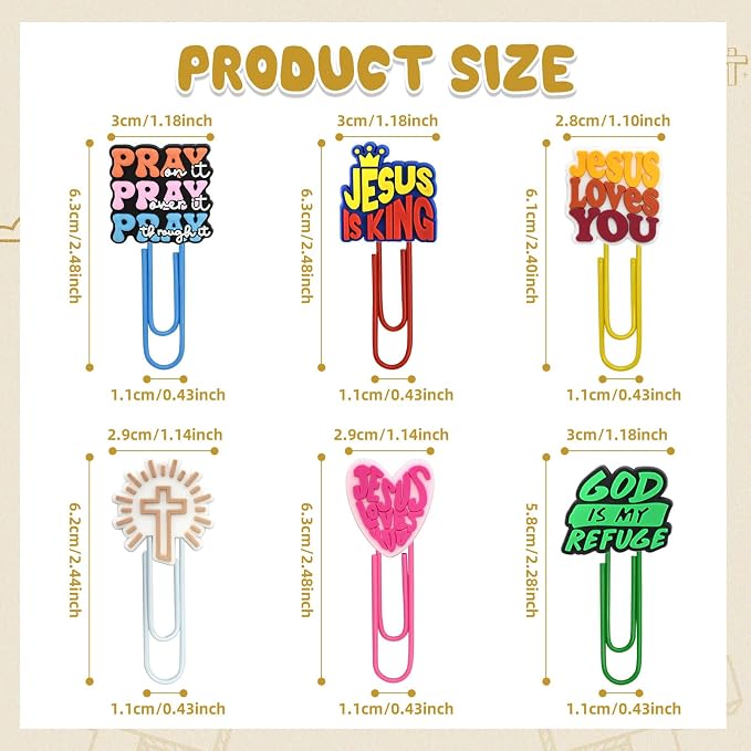 30 PCS Jesus Paper Clips Metal Paperclip Large Size Paper Clip Cute Bookmark - Image 4