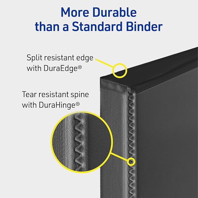 Avery Heavy-Duty View 3 Ring Binder, 1 Inch One Touch Slant Rings, 250-Sheet - Image 2