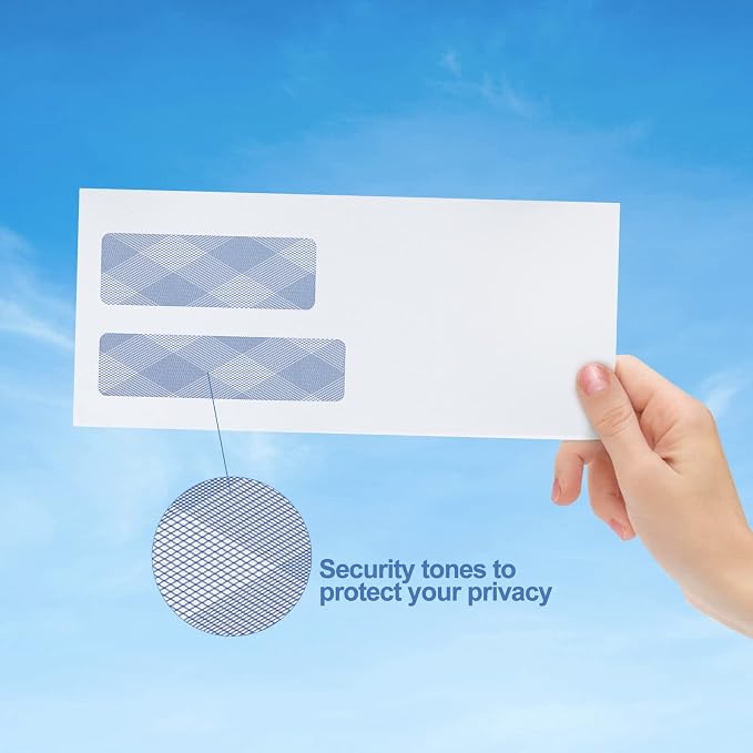 750#9 Double Window Security Envelopes, PANDRI NO.9 Self Seal White Envelopes - Image 5