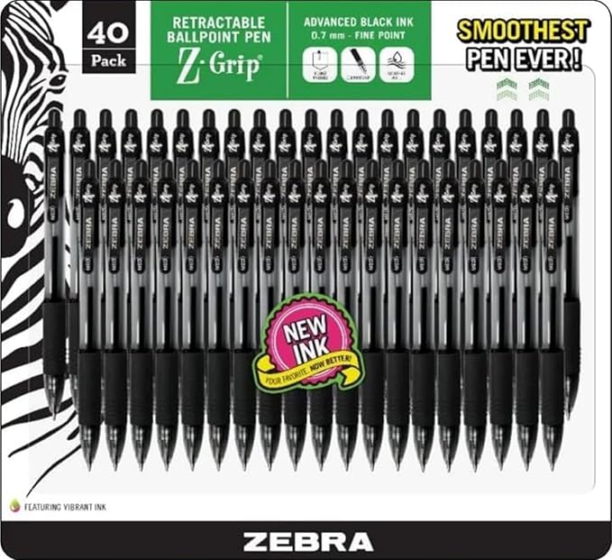 Zebra Z-grip Ballpoint Pens, Fine Point 0.7mm by ZebraPen