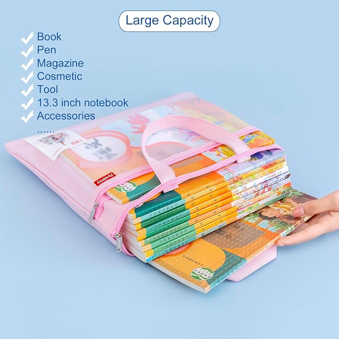 Pendancy Mesh Zipper Pouch 11x13.7 in, Large Double Pocket Waterproof File Bag - Image 7