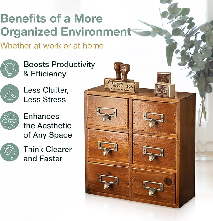 Vintage Card Catalog Drawers for Desktop - Image 5