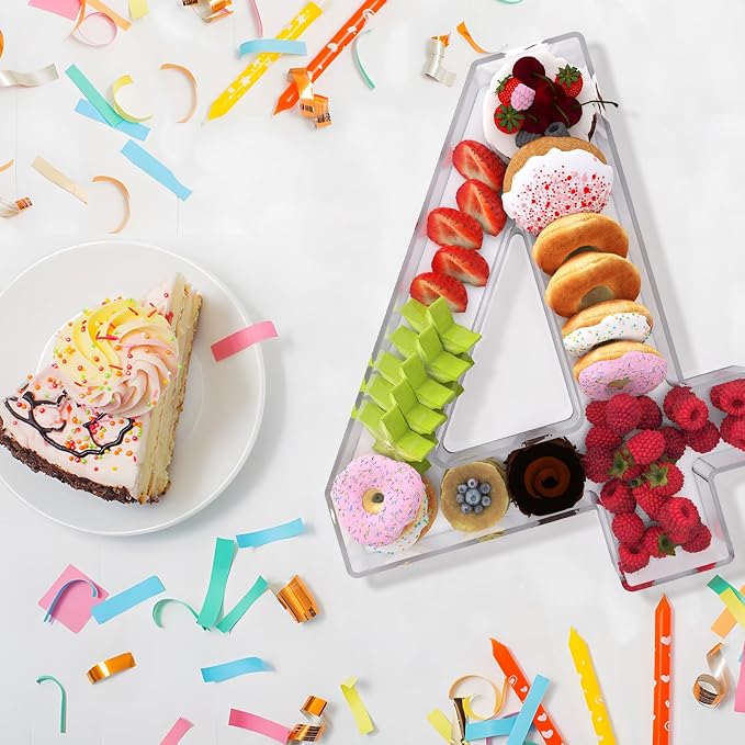 11" Acrylic Number Charcuterie Board Box, Reusable Fillable Number Cake Candy - Image 4