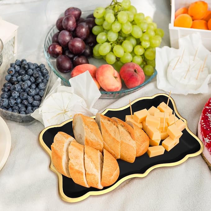 Havawish 24 Pcs 9" x 13" Black Disposable Paper Serving Trays and Platters Food - Image 6