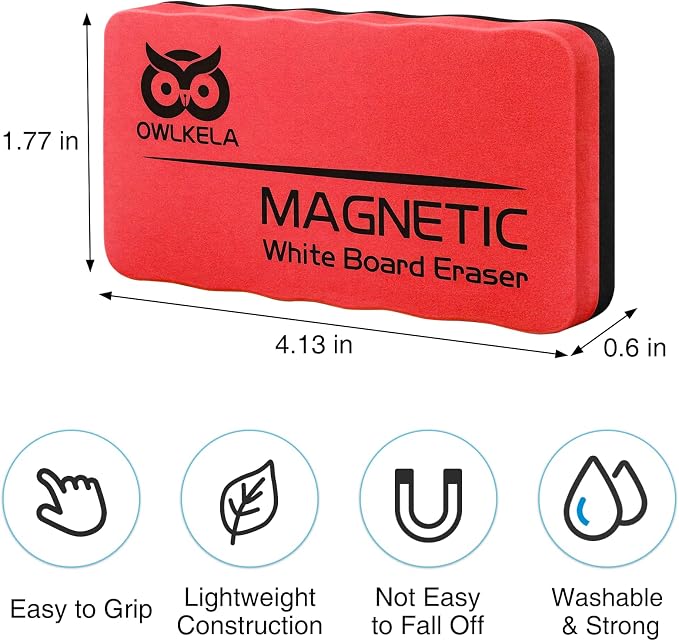 OWLKELA 8Pcs Dry Erase Erasers, Magnetic Whiteboard Eraser - Image 2