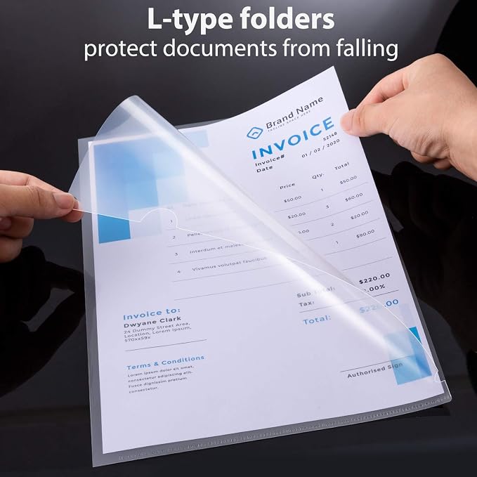 WOT I 24 Pack Plastic Clear Document Folders - Image 2