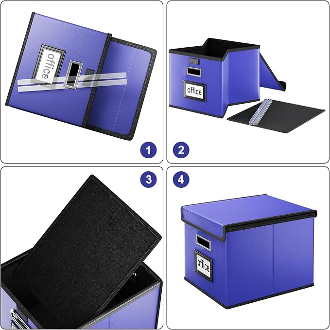 Portable Leather File Organizer Boxes - Image 7