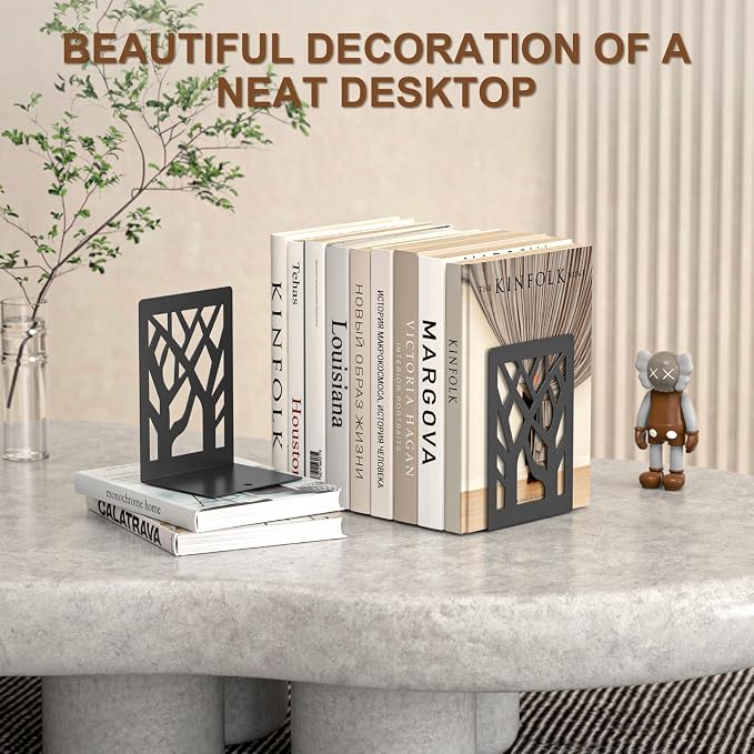 VFINE 6-Piece Modern Metal Bookends - Image 5