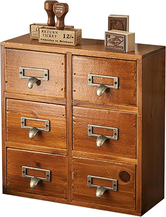 Vintage Card Catalog Drawers for Desktop by Woodaholic