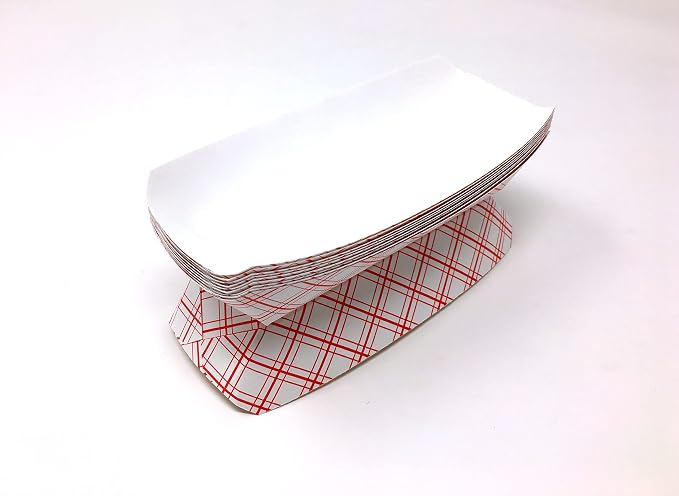 Mr Miracle 7 Inch Paper Hot Dog Tray in Red White Pattern. Pack of 50. - Image 7