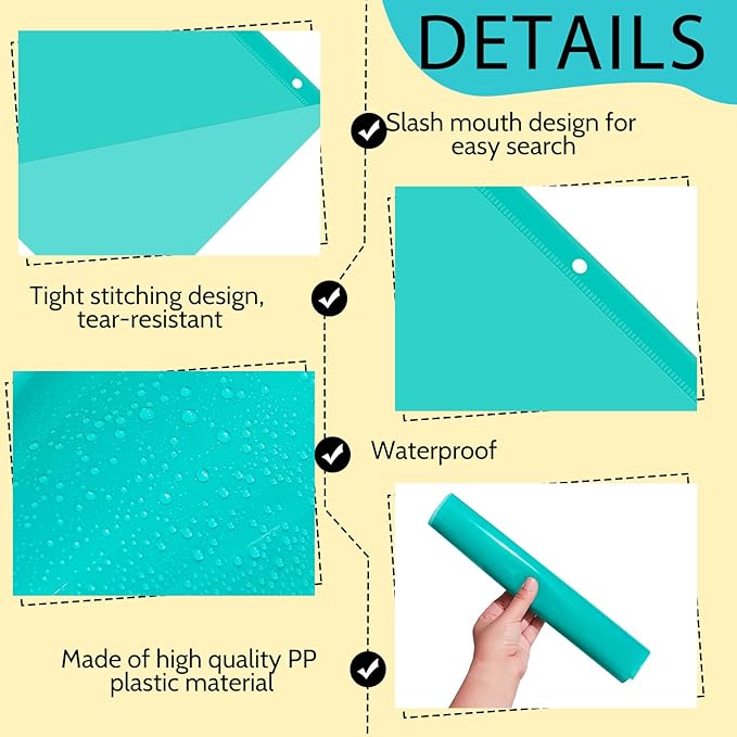 Maitys 30 Pack Binder Pockets 3 Hole Punch Clear Plastic Document Folders - Image 3