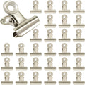 Bonsicoky 30 Pack Silver Bulldog Clips, 0.87 inch / 22mm Mini Metal Hinge Clips by Bonsicoky