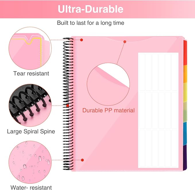 Forvencer 24 Pocket Project Organizer, 1/3-cut Tab Binder Organizer - Image 4