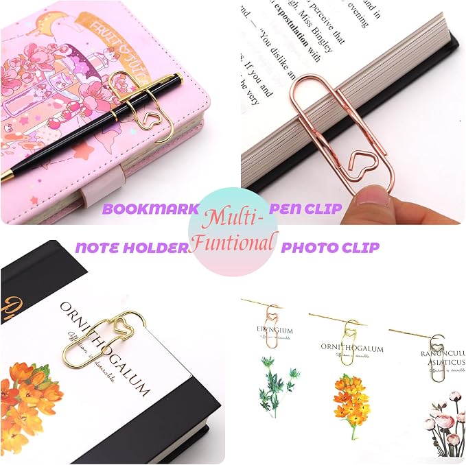 Qomamount Pen Holder for Notebook, Lovely Paper Clip Holder Multifunctional - Image 3