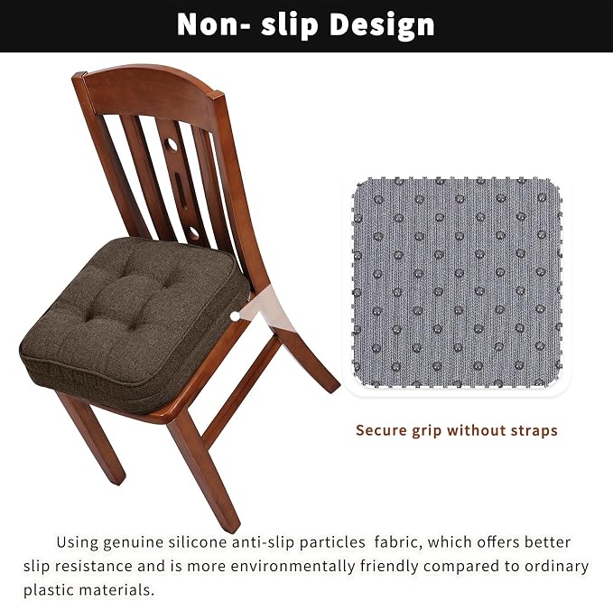 GOFORIT Chair Cushions Set of 2, Tufted Shredded Memory Foam Chair Pads - Image 3